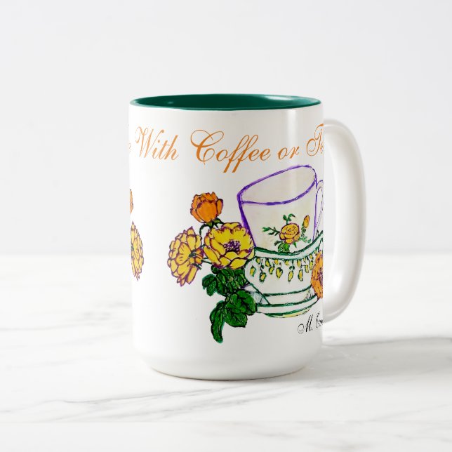 Jesus & Me With Coffee or Tea Two-Tone Coffee Mug (Front Right)