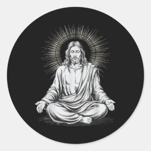 Jesus Meditating Christian Meditation Classic Round Sticker