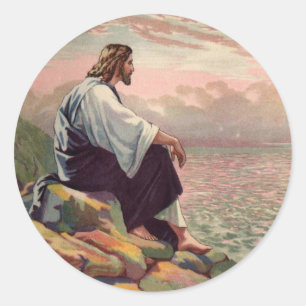 Jesus Meek and Mild Classic Round Sticker