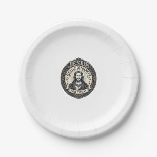 Jesus Memory Care Alzheimer Caregiver Shirt Christ Paper Plate
