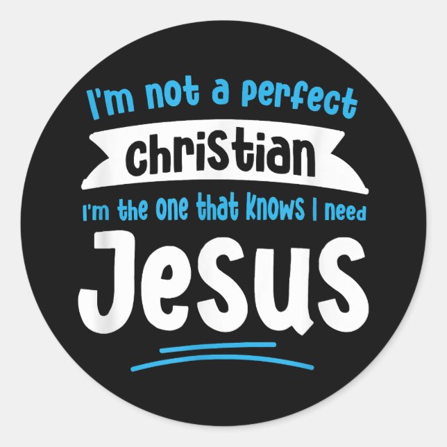 Jesus Men Women Kids Fun Christian Bible Faith Jes Classic Round Sticker (Front)
