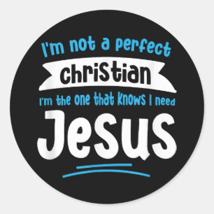 Jesus Men Women Kids Fun Christian Bible Faith Jes Classic Round Sticker