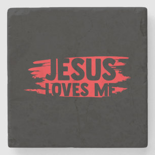 Jesus Men Women Kids Fun Christian Bible Faith Jes Stone Coaster