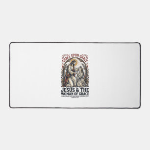 Jesus Menopause Midlife Women Encouragement Shirt  Desk Mat