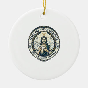 Jesus Mental Health Affirmations T-Shirt Inspirati Ceramic Tree Decoration