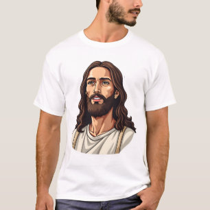 Jesus Mercy Face Vintage Engraved White Tee 2