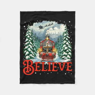 Jesus Merry Xmas Faith Train To North Le Santa Sle Fleece Blanket