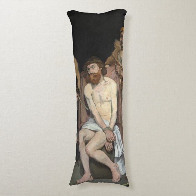 Jesus Mocked by Soldiers Edouard Manet Body Cushion (Front Vertical)