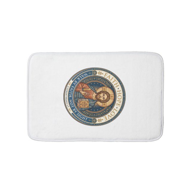 Jesus Monastic Contemplative Spirituality Graphic  Bath Mat (Front)