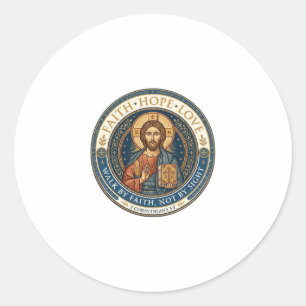 Jesus Monastic Contemplative Spirituality Graphic  Classic Round Sticker