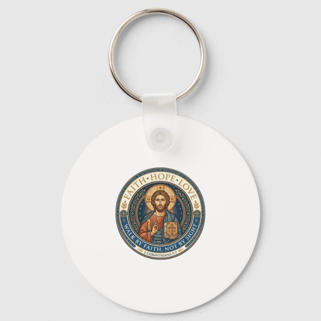Jesus Monastic Contemplative Spirituality Graphic  Key Ring (Front)