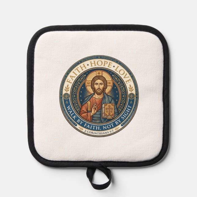 Jesus Monastic Contemplative Spirituality Graphic  Pot Holder (Front)