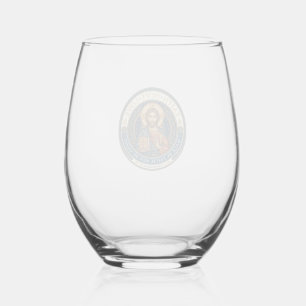 Jesus Monastic Contemplative Spirituality Graphic  Stemless Wine Glass