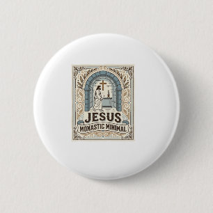 Jesus Monastic Minimal Jesus Monastic Minimal Chri 6 Cm Round Badge