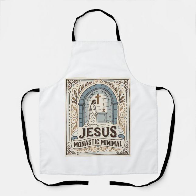 Jesus Monastic Minimal Jesus Monastic Minimal Chri Apron (Front)