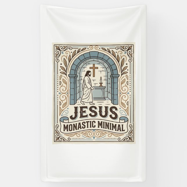 Jesus Monastic Minimal Jesus Monastic Minimal Chri Banner (Vertical)