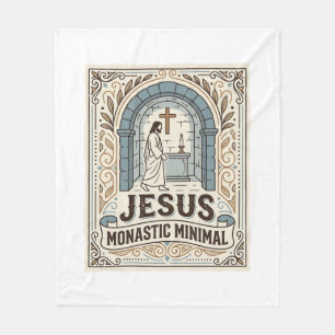 Jesus Monastic Minimal Jesus Monastic Minimal Chri Fleece Blanket