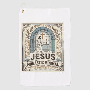 Jesus Monastic Minimal Jesus Monastic Minimal Chri Golf Towel