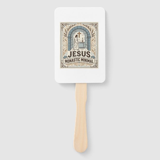 Jesus Monastic Minimal Jesus Monastic Minimal Chri Hand Fan (Front)