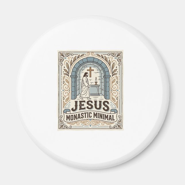 Jesus Monastic Minimal Jesus Monastic Minimal Chri Magnet (Front)