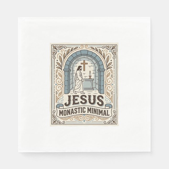 Jesus Monastic Minimal Jesus Monastic Minimal Chri Napkin (Front)
