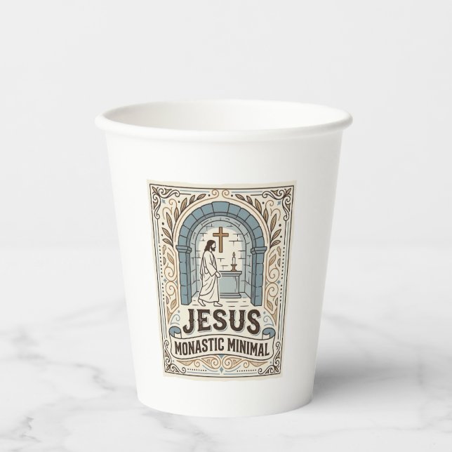 Jesus Monastic Minimal Jesus Monastic Minimal Chri Paper Cups (Front)
