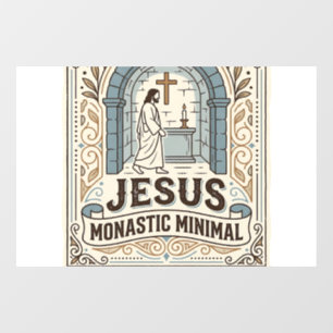 Jesus Monastic Minimal Jesus Monastic Minimal Chri Window Cling