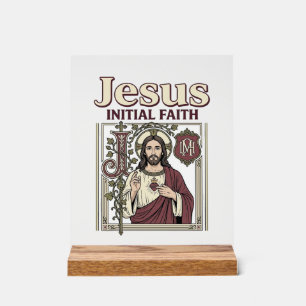 Jesus Monogram Initial Faith Jesus Monogram Initia Acrylic Sign