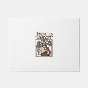 Jesus Monogram Initial Faith Jesus Monogram Initia Doormat