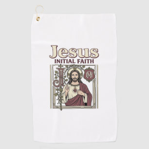 Jesus Monogram Initial Faith Jesus Monogram Initia Golf Towel