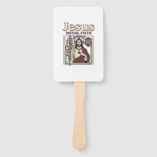 Jesus Monogram Initial Faith Jesus Monogram Initia Hand Fan