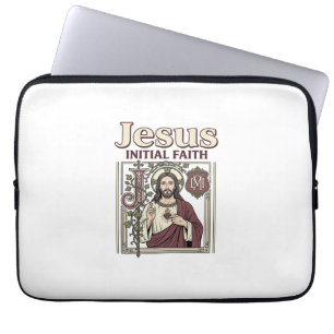Jesus Monogram Initial Faith Jesus Monogram Initia Laptop Sleeve