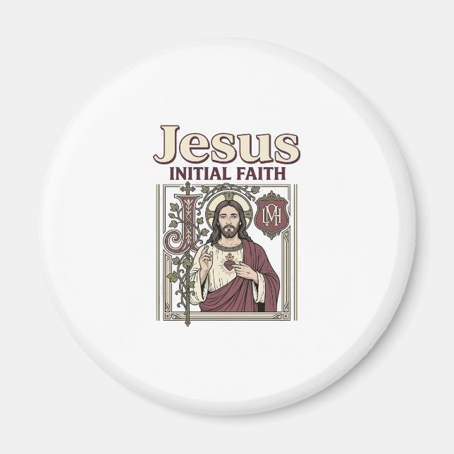 Jesus Monogram Initial Faith Jesus Monogram Initia Magnet (Front)