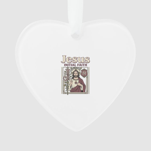 Jesus Monogram Initial Faith Jesus Monogram Initia Ornament (Front)