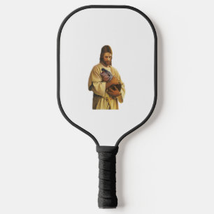 Jesus Moo Deng Bouncy Pig, Cute Baby Hippo T-Shirt Pickleball Paddle