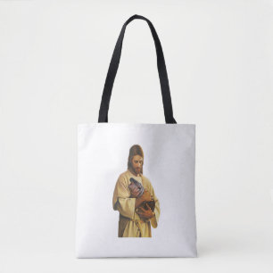 Jesus Moo Deng Bouncy Pig, Cute Baby Hippo T-Shirt Tote Bag