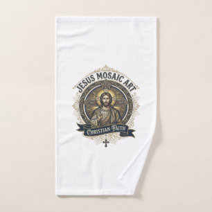 Jesus Mosaic Art Jesus Mosaic Art Christian Faith Hand Towel