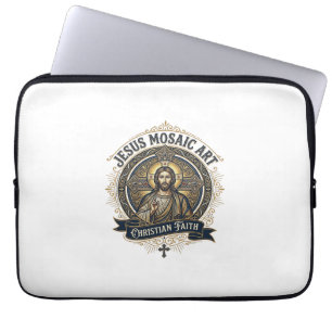 Jesus Mosaic Art Jesus Mosaic Art Christian Faith  Laptop Sleeve
