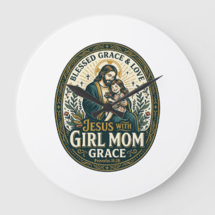 Jesus Motherhood Micro Identities Shirt Faith Base Large Clock