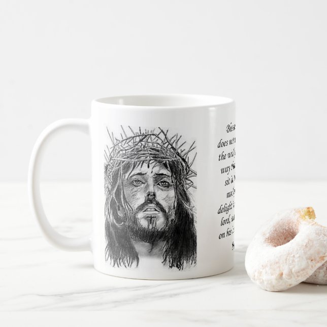 Jesus Mug Psalm 91:1-2 (With Donut)