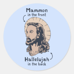Jesus Mullet Classic Round Sticker