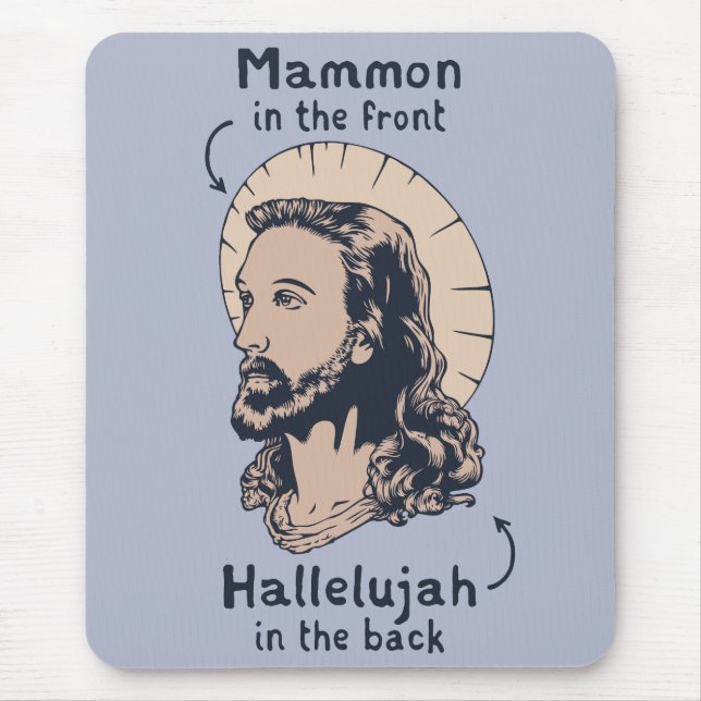Jesus Mullet Mouse Mat (Front)