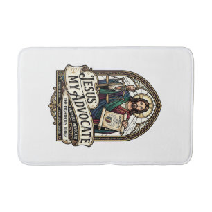 Jesus My Advocate Jesus Courtroom Advocate Christi Bath Mat