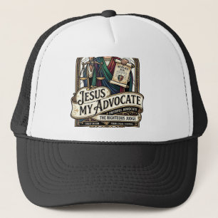 Jesus My Advocate Jesus Courtroom Advocate Christi Trucker Hat