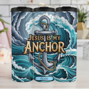 Jesus My Anchor Stormy Seas Thermal Tumbler