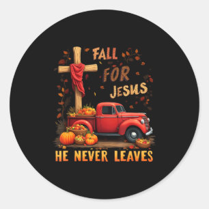Jesus My Favourite Season Fall Christian Thanksgiv Classic Round Sticker