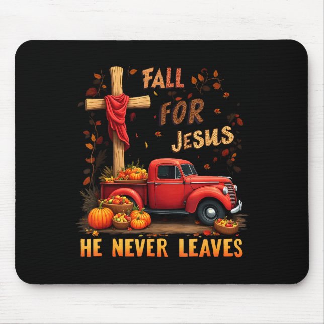 Jesus My Favourite Season Fall Christian Thanksgiv Mouse Mat (Front)