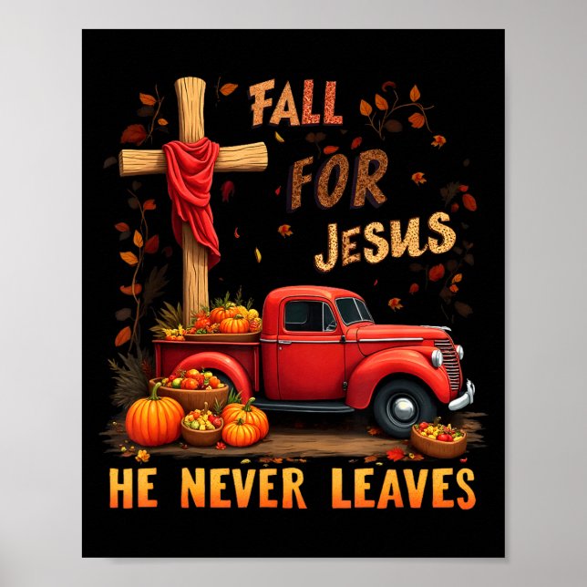 Jesus My Favourite Season Fall Christian Thanksgiv Poster (Front)