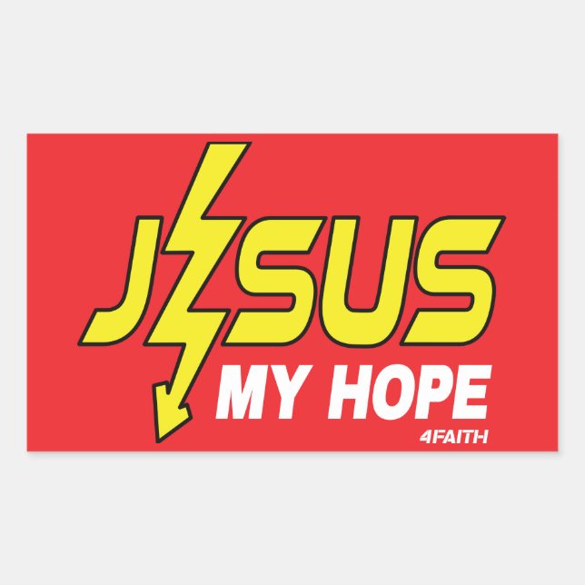 Jesus my Hope Rectangular Sticker (Front)