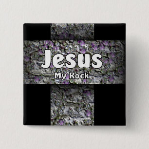 Jesus My Rock 15 Cm Square Badge
